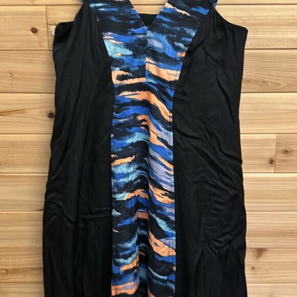 Maeve Anthropologie Size 4 V Neck Panel Tie Dye Colorblock Bar Back Maxi Dress - Picture 6 of 14